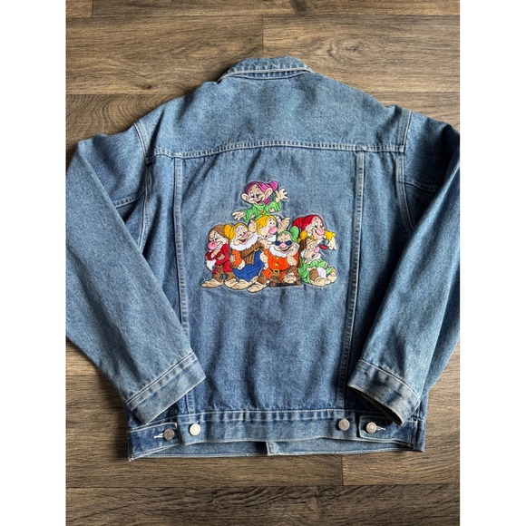 Vintage Disney Snow White & Seven Dwarfs Denim Jean Jacket Womens Large - Picture 1 of 8